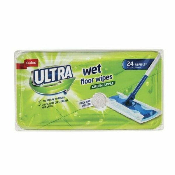 Coles Ultra Wet Floor Wipes, Green Apple 24 Pack for sale online eBay
