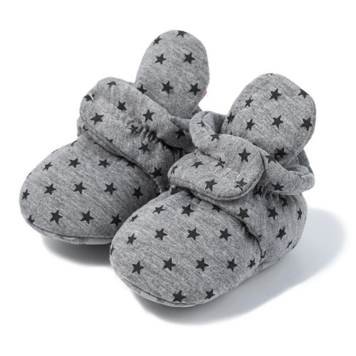 Newborn Crib Shoes Cotton Soft Sole Stars Print First Walkers Baby Booties - Picture 12 of 13