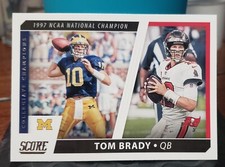 🔥2021 Score Football Tom Brady Collegiate Champions #CC9 free shipping 