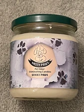 WIKKI PAWS Blunteffects Odor Eliminating Candle 15 oz. Glass Jar Soy Wax
