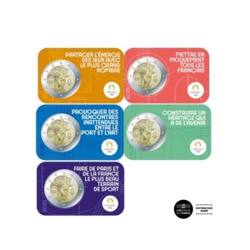 FRANKREICH 2022 - 2 EURO GEDENKMÜNZE OLYMPIADE 2024 COINCARD FDC-BU-UNC - Bild 1 von 3