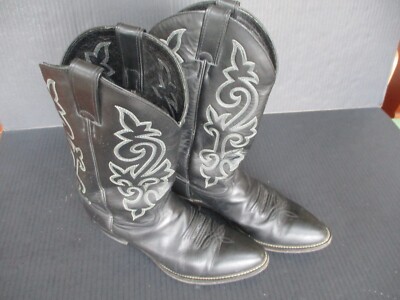 Justin Black Leather Cowboy Boots 11.5 EE Men’s Western Square Toe 1409 USA Made Justin Men main image 2