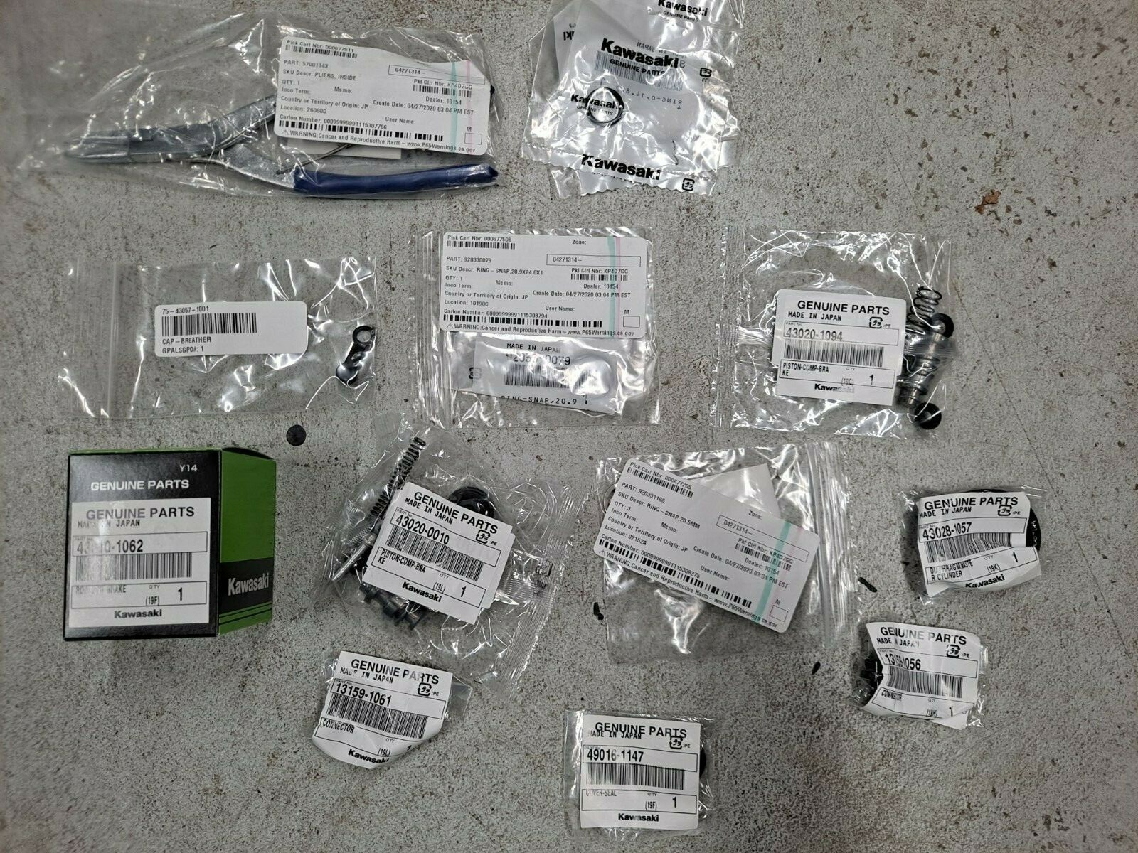 2009 Kawasaki ZX6R zx6r front & rear brake master cylinder rebuild kit OEM eBay