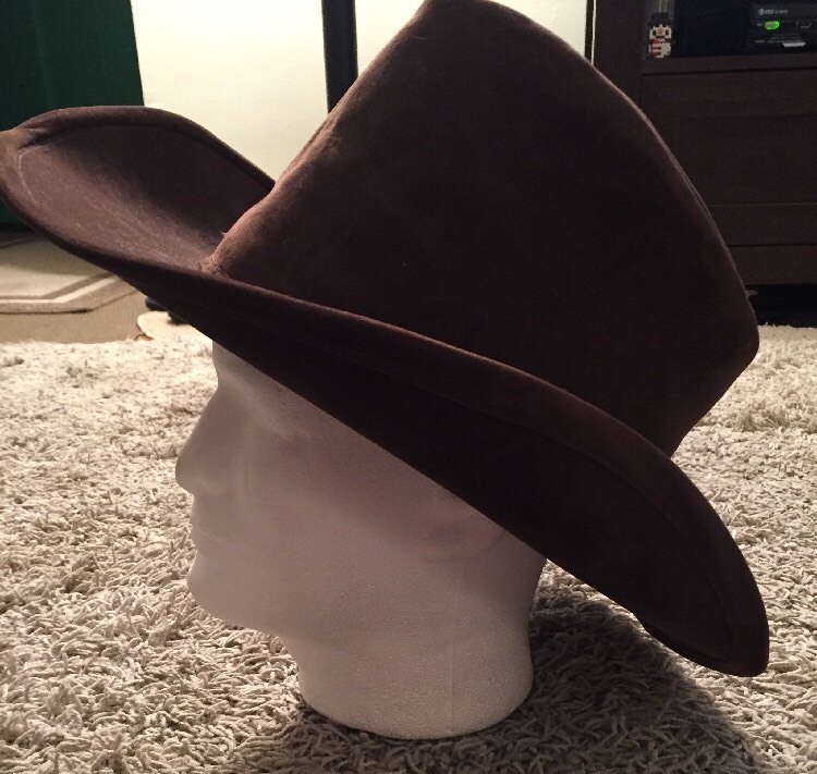 Bailey U-Rollit Brick Crown Western Cowboy Hat in Tan Velvet Bailey U-Rollit, New West Straw Cowboy Hat, 6 34, Vintage  main image 3