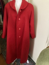 Vintage Ladies Size 4 Montaldos Maxi Red Coat