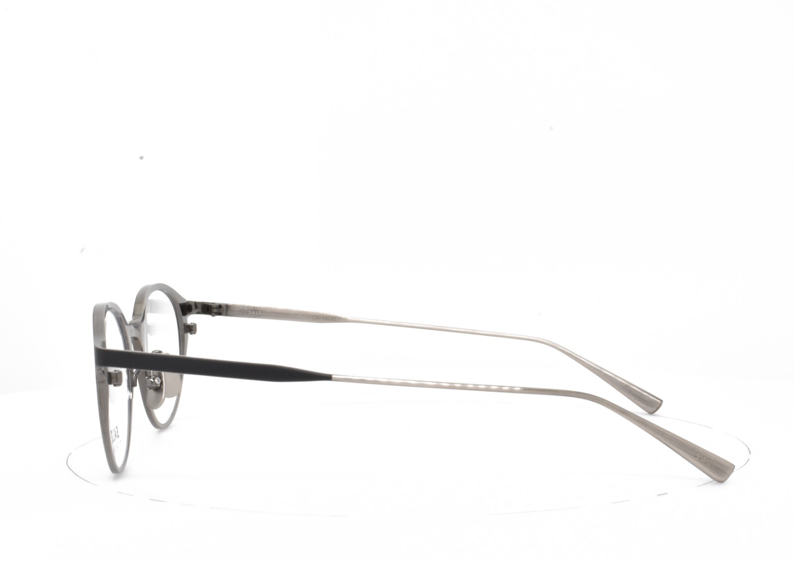 SALT. Eyeglasses MATTE BLACK BRUSHED SILVER Titanium PANTO 49-20-142 TORRES