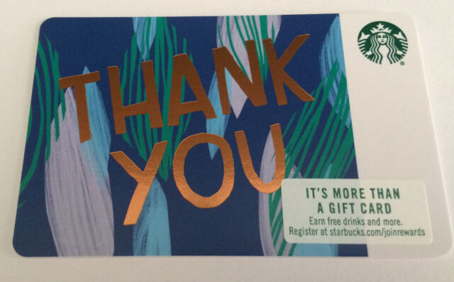 STARBUCKS* Card - NEW Never Been Used 'Thank You' 2018 Card NO $ Value