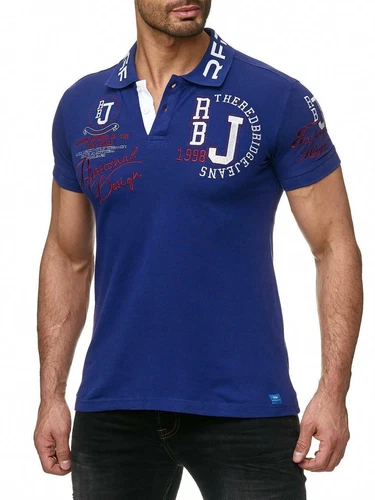 Redbridge Mens Polo Shirt Polo T-Shirt Professional Design Slim Fit Embroidered