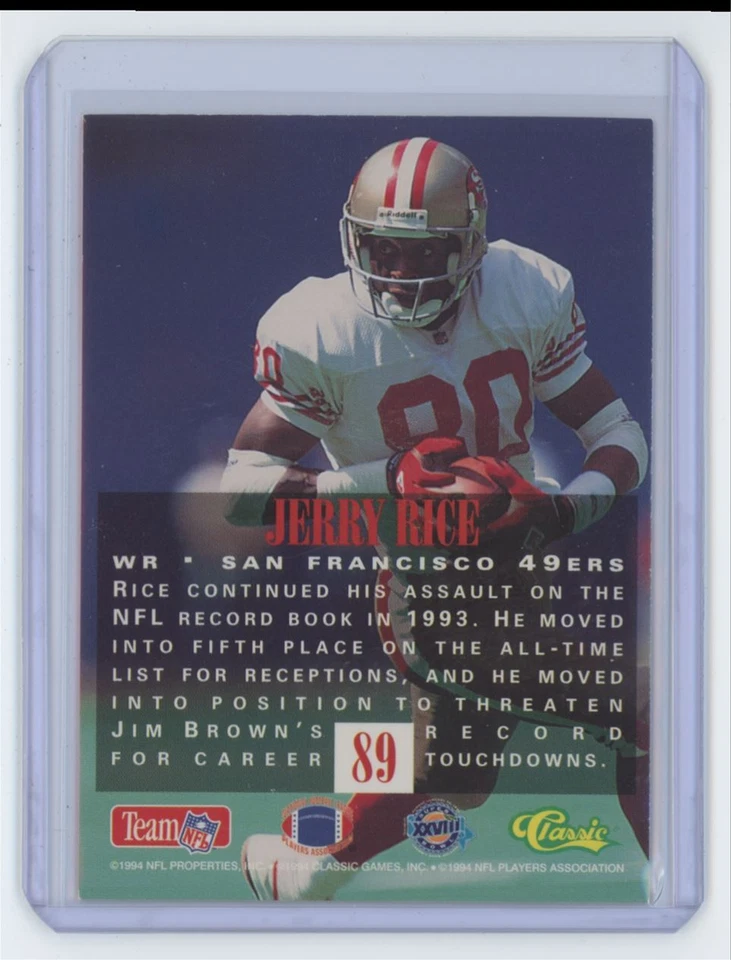 1994 Classic NFL Experience Jerry Rice #89 - Image 2 of 2