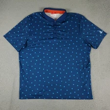 Redvanly Polo Shirt Mens Size 2XL Blue Floral Golf Short Sleeve *