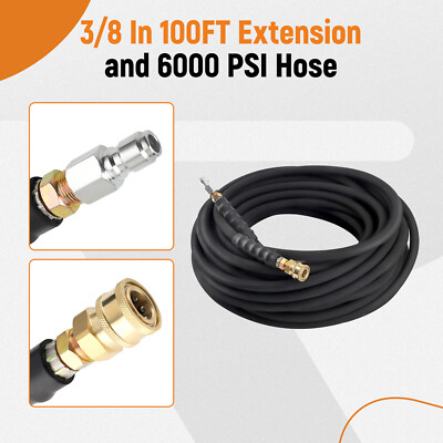#ad Non Marking 2 Braid R2 HighTem Water Pressure Washer Hose 3 8quot; x 100ft 6000psi $107.85