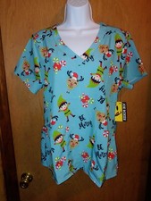 Joe Boxer Women's Christmas Themed Be Merry Hospital Scrub Shirt M NWT