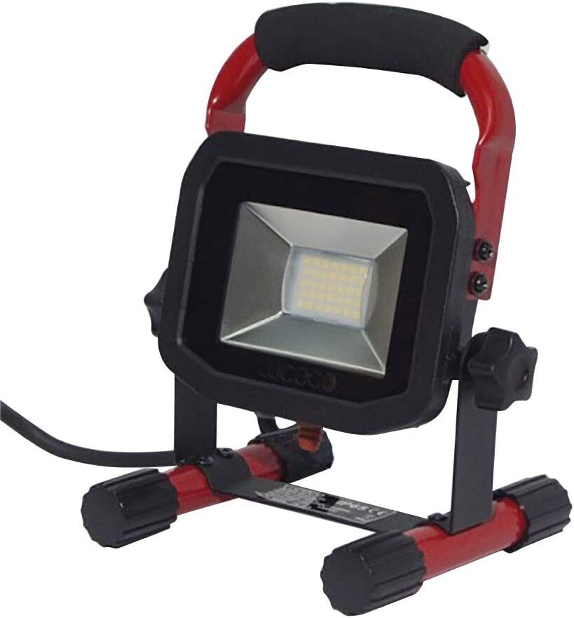 Luce da lavoro LED portatile slimline, 15 Watt, nero e rosso