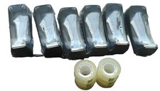 6-Pack MJUNM Desktop Tape Dispenser Non Skid Base + 6 Rolls Transparent Tape