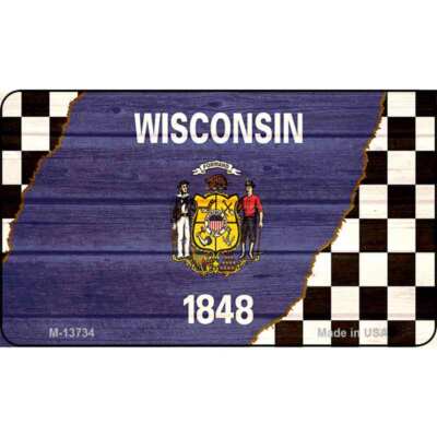 Wisconsin Racing Signs Wisconsin Racing Flag Novelty Metal Magnet M-13734 | eBay