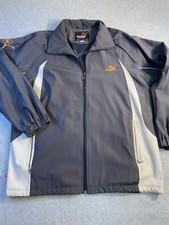 Puma Gray  Full Zip Wind Breaker Track Jacket Accents Logo Size XXL VGC