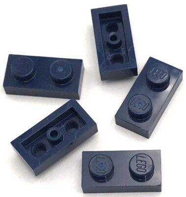 Lego 5 New Dark Blue Plates 1 x 2 Stud Parts