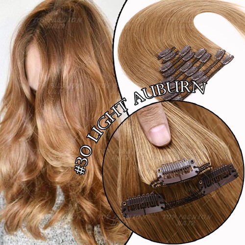 Clip in Human Hair Extensions Full Head 100% Real Remy Hair 24" 8PCS Long Ombre - Picture 76 of 103
