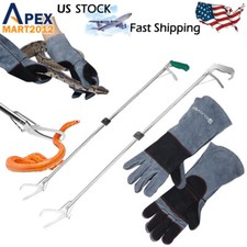 47/52" Reptile Snake Tongs  Snake Handling Scratch Bite Proof Protective Gloves