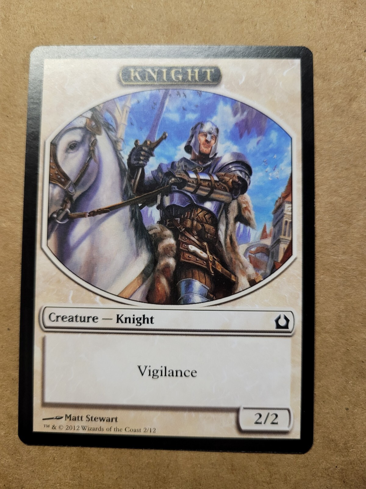 MTG Magic Token Knight (2/12) Return to Ravnica White LP BULK DISCOUNT MUSTBUY2+