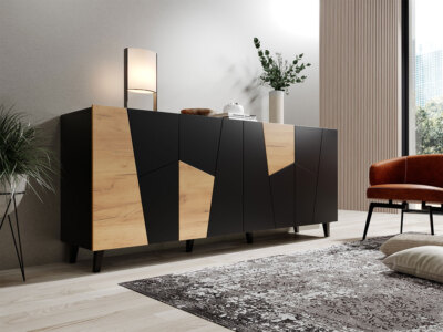 Kommode Mormi Sideboard Anrichte Moderen Schrank mit Türen Kleiderschrank Loft