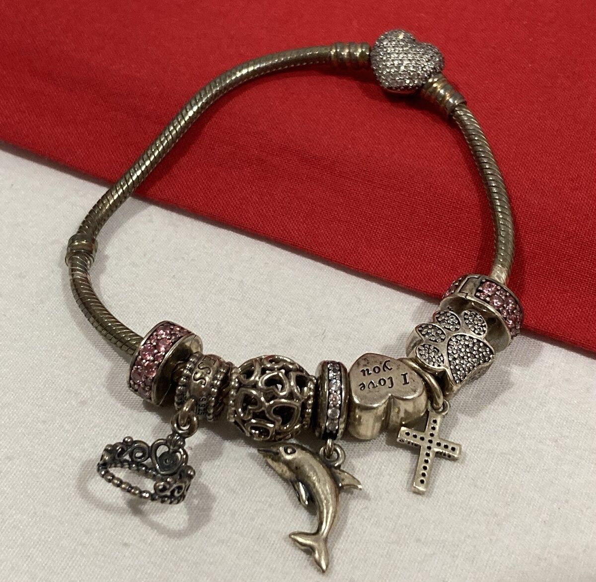PANDORA ALE S925 Sterling Silver 925 Heart Clasp Charm PANDORA ALE S925 Sterling Silver 925 Heart Clasp Charm