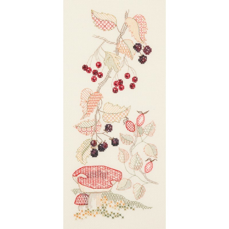 Seasons Panels - Autumn  Blackwork Kit by Derwentwater Designs