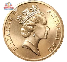 1985 ~ 1 cent coin ~ Feather Tailed Glider ~ 1c Australia Uncirculated in 2 x 2