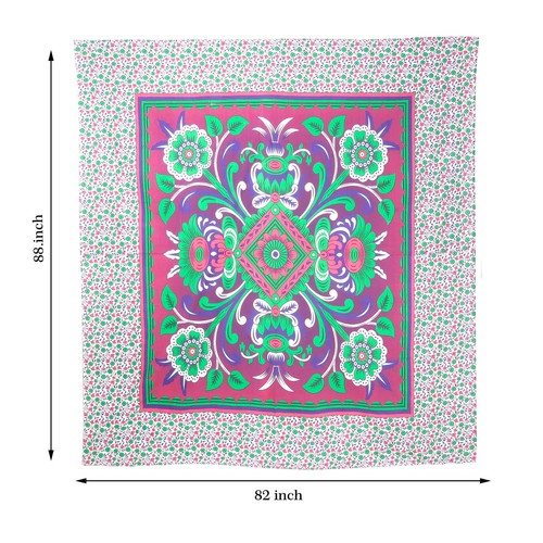 Indian Pink Floral Tapestries Art Deco Bohemian Bedspread Wall Hanging Tapestry - Picture 2 of 9