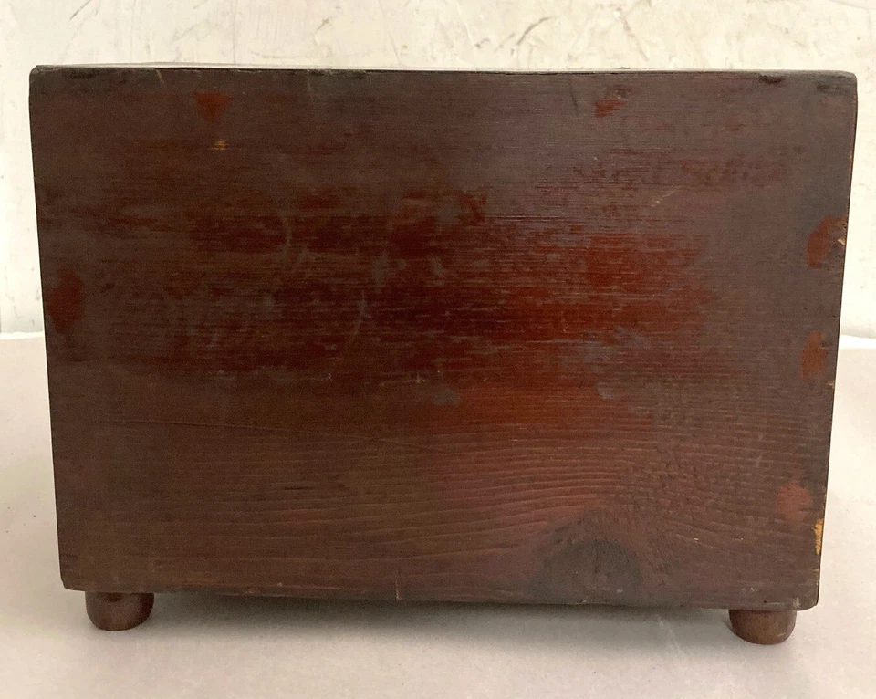 Cómoda antigua miniatura americana 3 cajones chapa de caoba Foto 4 de 4