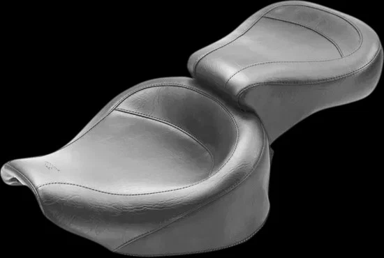 Mustang Negro 2 Up Wide Touring 1 pieza Asiento Harley-Davidson Super Glide 82-00 Foto 4 de 4