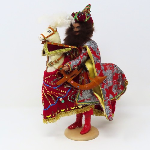 Vintage Polish Lajkonik Krakow Horseman Folk Art Figurine Handmade Rare