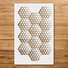 Hexagon and Triangle Geometry Pattern Stencil for Creative Projects - StencilAir