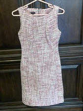 Talbots Pink Tweed Pencil Style Sleeveless Dress Size 4