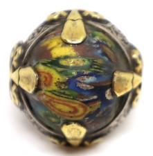 Ancienne bague romaine en argent gabri moasique gaz