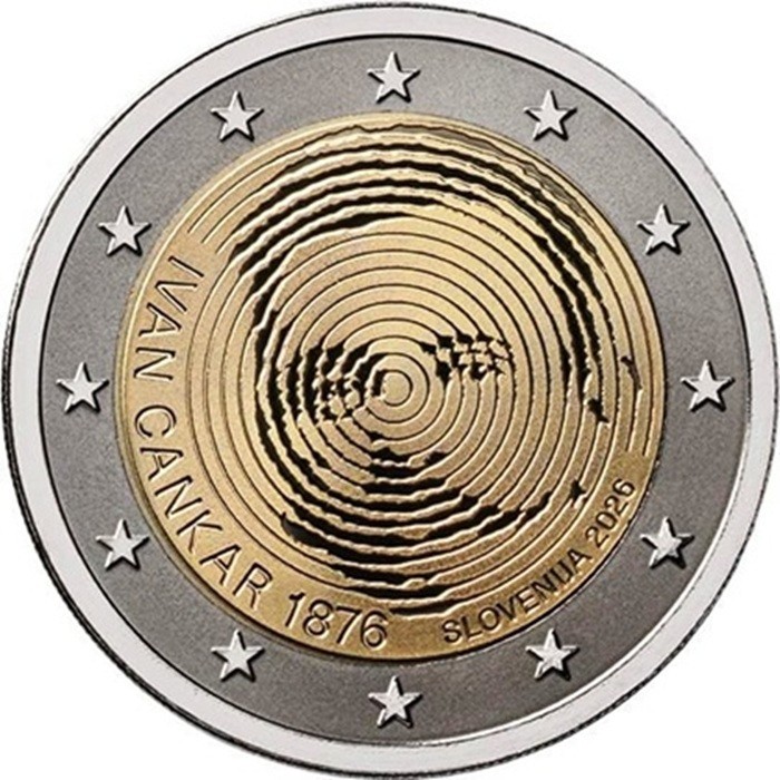 PREVENTE 2 euro Slovenie 2026 150 ans de la naissance de Ivan Cankar
