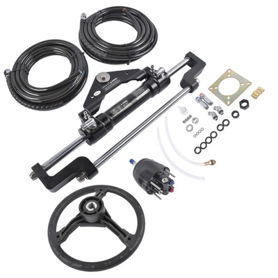 #ad NEW 300HP Hydraulic Outboard Boat Steering Kit with 20ft Hoses Helm Pump $420.99