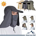 Foldable Fishing Sun Hat with Neck Flap Face Mask Breathable UV Protection Cap