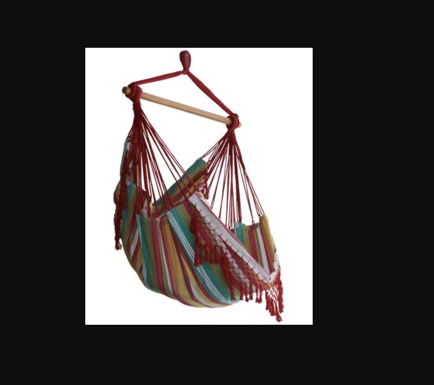 2.5 Ft. Brazilian Style Cotton Hammock Chair in Multi-Colors - Image 2 of 2