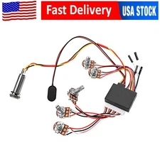 3 Band Active Electric Bass EQ Equalizer Preamp Circuit Harness with Jack USA