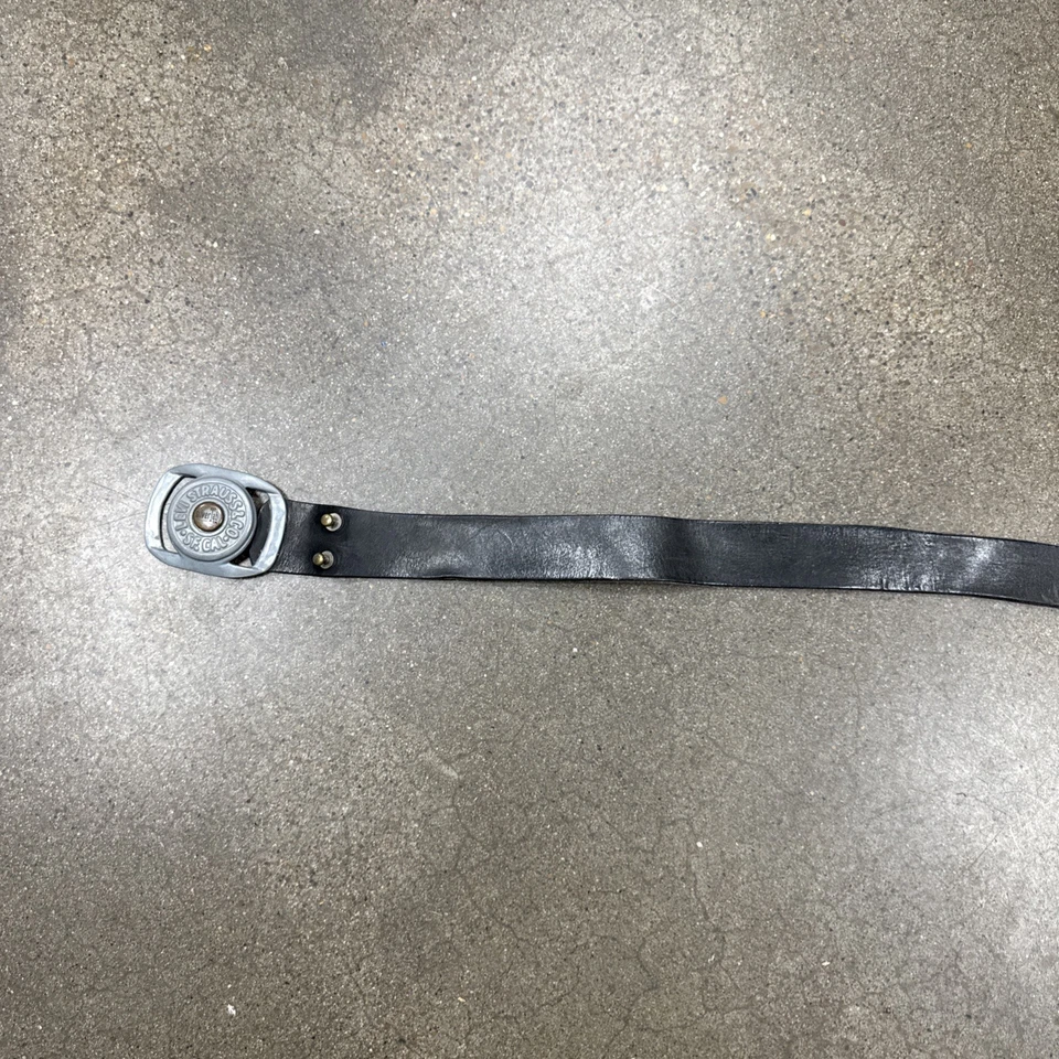 Cinturón de cuero vintage Levi's con hebilla y lengüeta plateada hecho en EE. UU. años 90 38-42 Foto 4 de 4