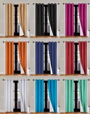 2 GROMMET PANEL TEXTURE WINDOW CURTAINS FOAM LINED 99 BLACKOUT THERMAL K34