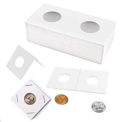 100 Pieces Cardboard Coin Flips 2x2 Holders Sleeves Currency Storage for Penn...