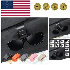2 Pack 2 in 1 Sunglass Holder for Car Visor Clip Eyeglass Ticket Card Clip on...