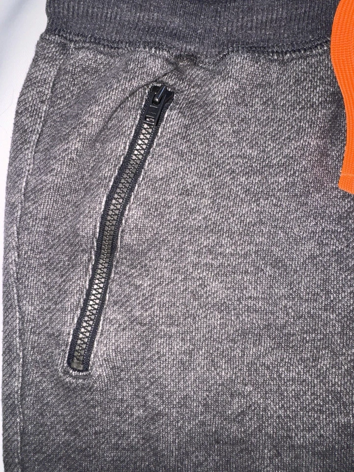 Boys XL 14 Crazy 8 Heather Gray Jogger With Neon Orange Drawstring - Image 2 of 4