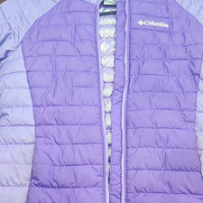 Columbia Girls Purple/Lavender Puffer Jacket Full Zip Lined Size M 10/12