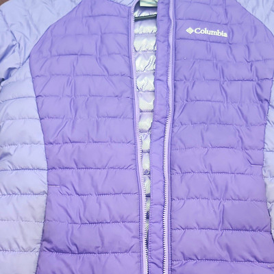 Columbia Girls Purple/Lavender Puffer Jacket Full Zip Lined Size M (10/12)