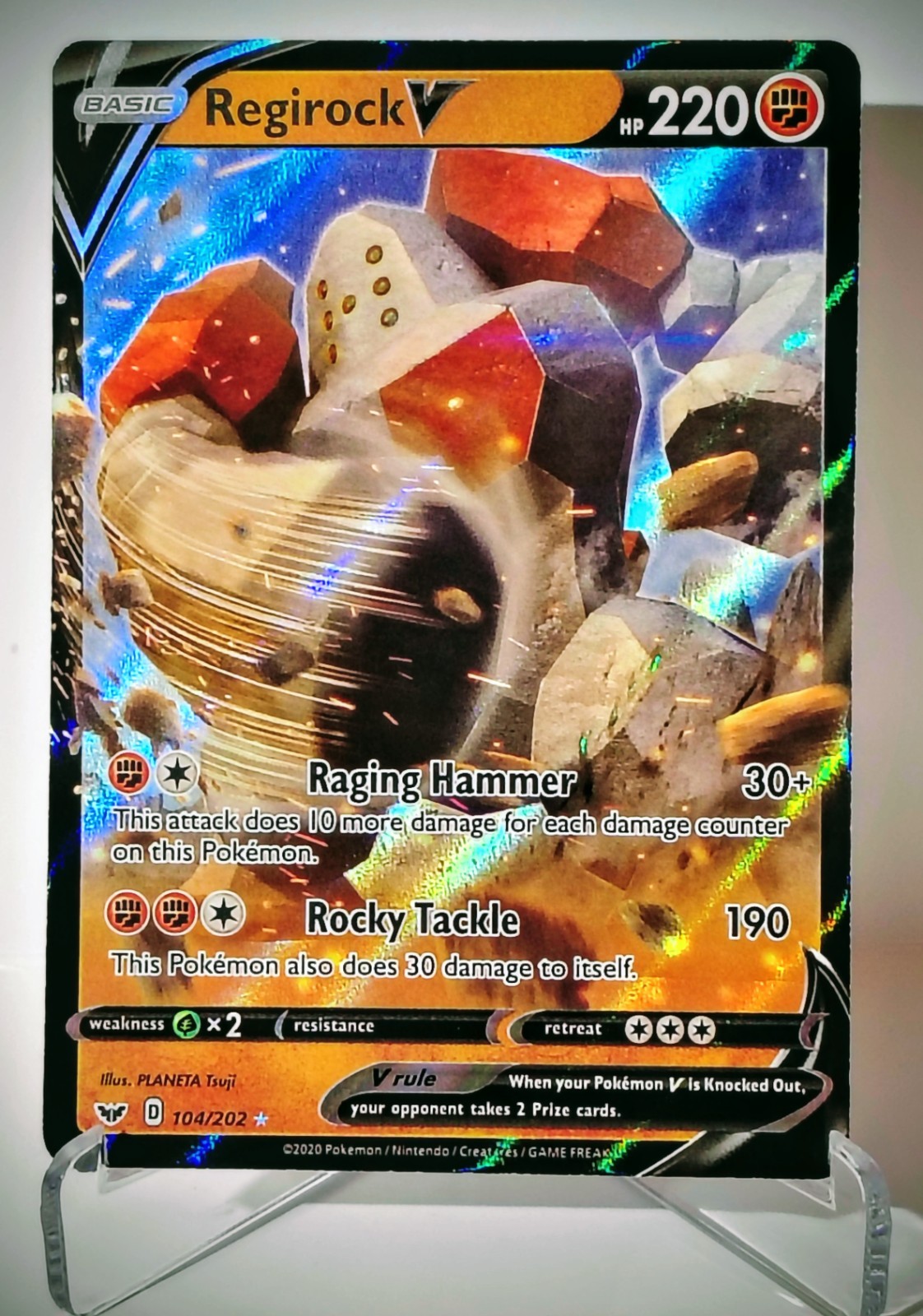 Pokemon TCG SWSH01: Sword & Shield Base Set #104/202 Regirock V NM