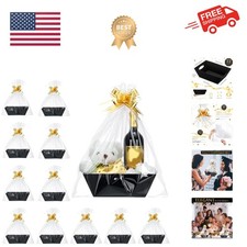 44 Pcs Basket for Gifts Empty Gift Basket Bulk Include 12 Cardboard Tray 12 P...