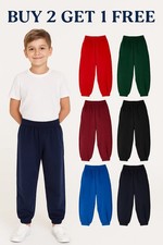 Kids Boys Girls Warm Plain Fleece Jogging Joggers Bottom Pant Unisex 2-10 Years